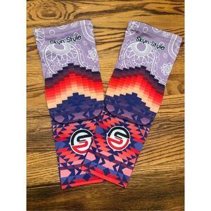 Skyn Style Multicolor Geometric Print Arm Guards with Elbow Pads One Size